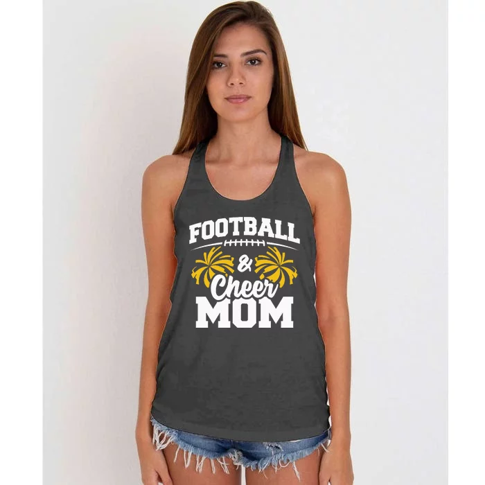 Football Cheer Mom High School Cheerleader Cheerleading Women's Knotted Racerback Tank