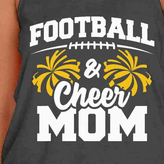 Football Cheer Mom High School Cheerleader Cheerleading Women's Knotted Racerback Tank