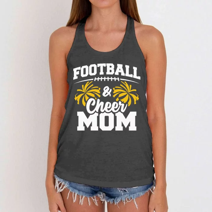 Football Cheer Mom High School Cheerleader Cheerleading Women's Knotted Racerback Tank