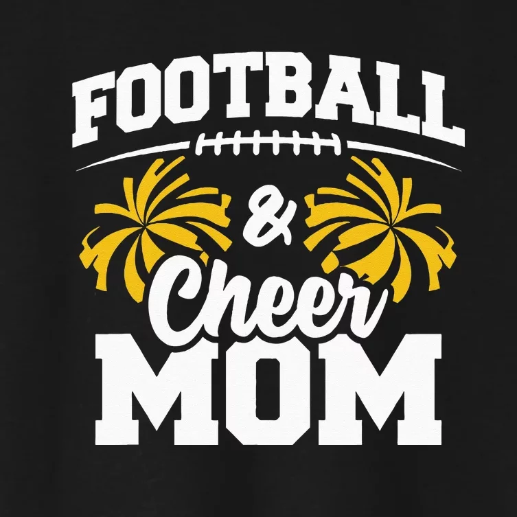 Football Cheer Mom High School Cheerleader Cheerleading Women's Crop Top Tee