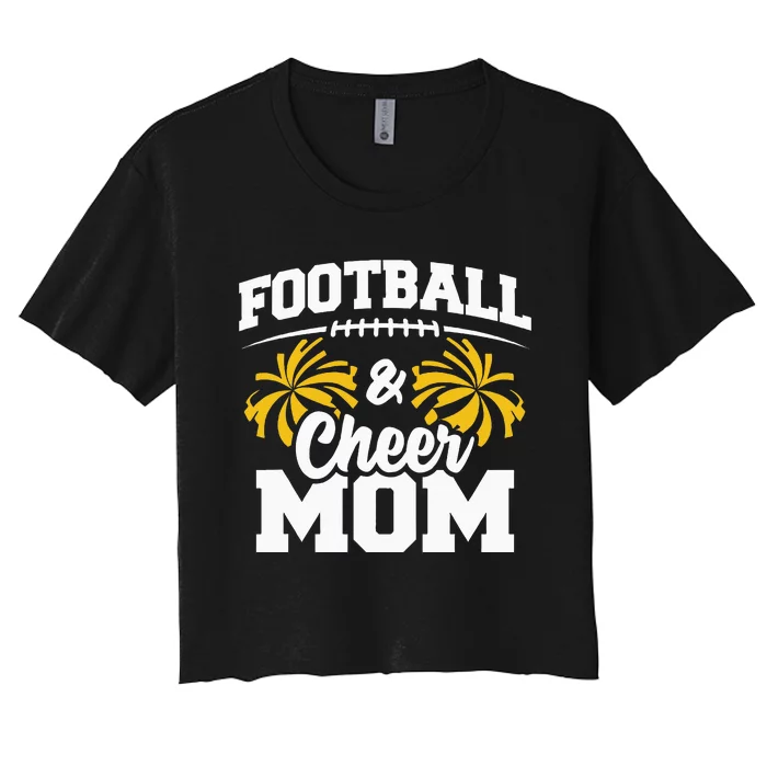 Football Cheer Mom High School Cheerleader Cheerleading Women's Crop Top Tee