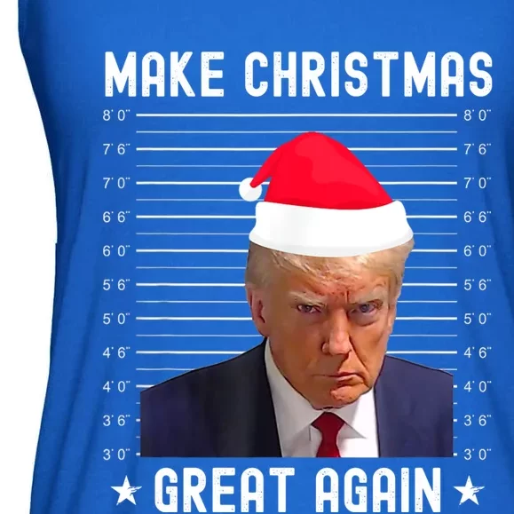 Funny Christmas Make Christmas Great Again Trump Mug Shot Gift Ladies Essential Flowy Tank