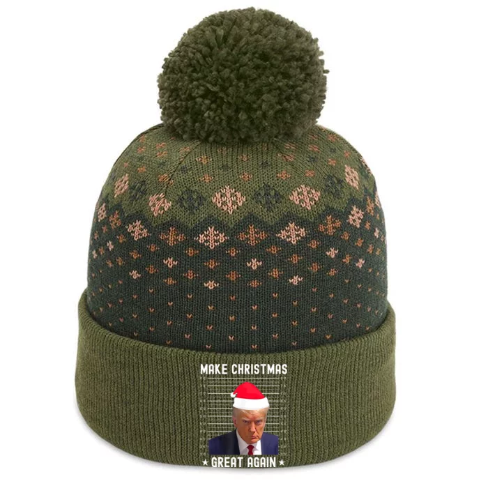 Funny Christmas Make Christmas Great Again Trump Mug Shot Gift The Baniff Cuffed Pom Beanie