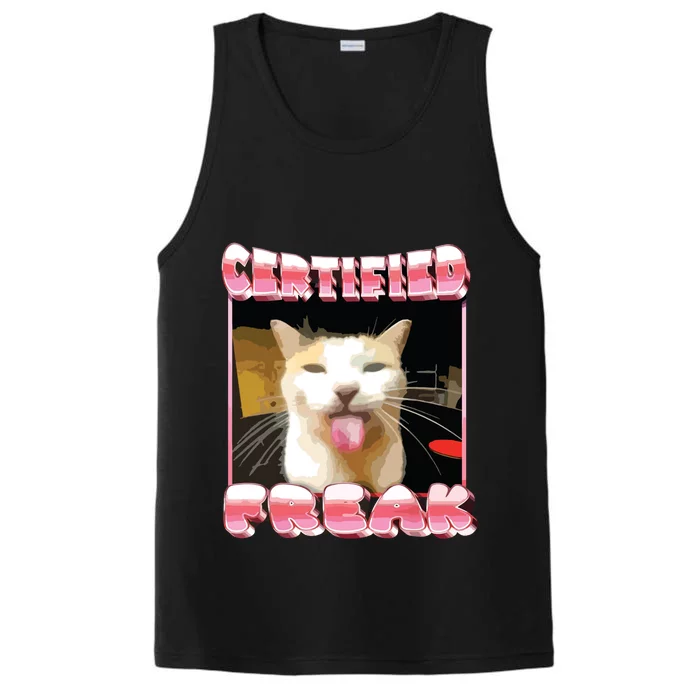 Funny Cat Meme Certified Freak Funny Cat Meme Performance Tank