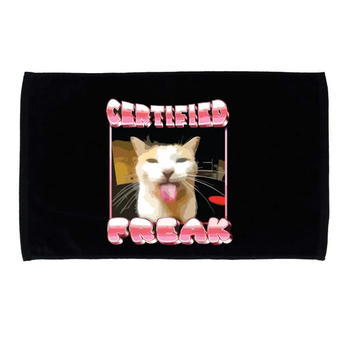 Funny Cat Meme Certified Freak Funny Cat Meme Microfiber Hand Towel