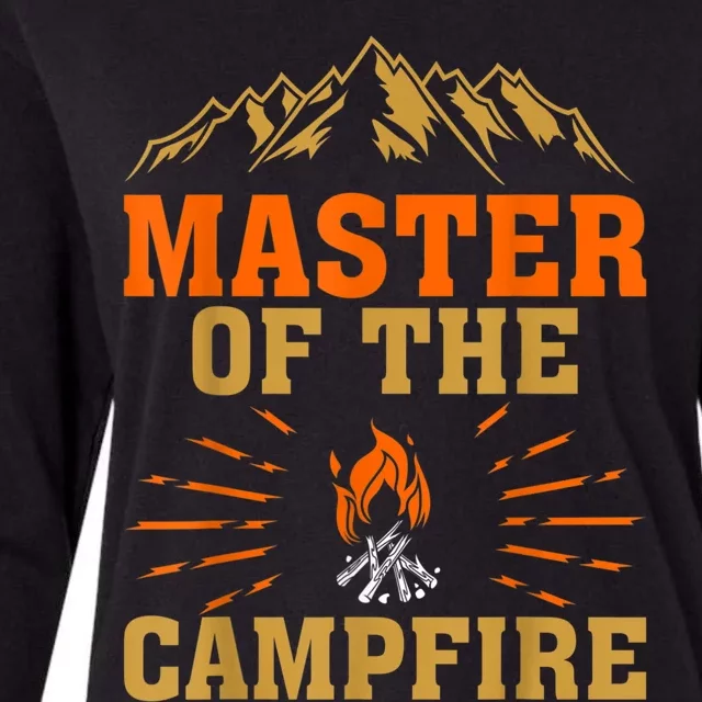 Funny Camping Master Of The Campfire Womens Cotton Relaxed Long Sleeve T-Shirt