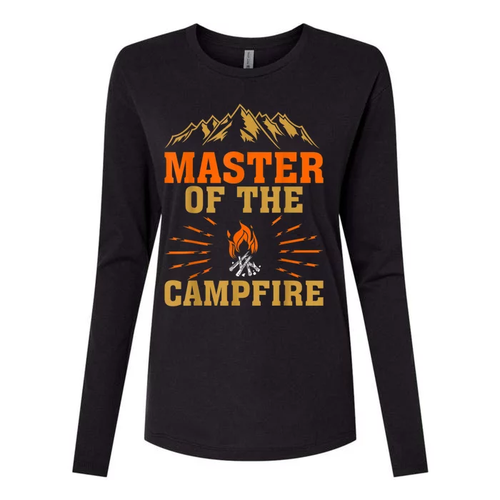 Funny Camping Master Of The Campfire Womens Cotton Relaxed Long Sleeve T-Shirt