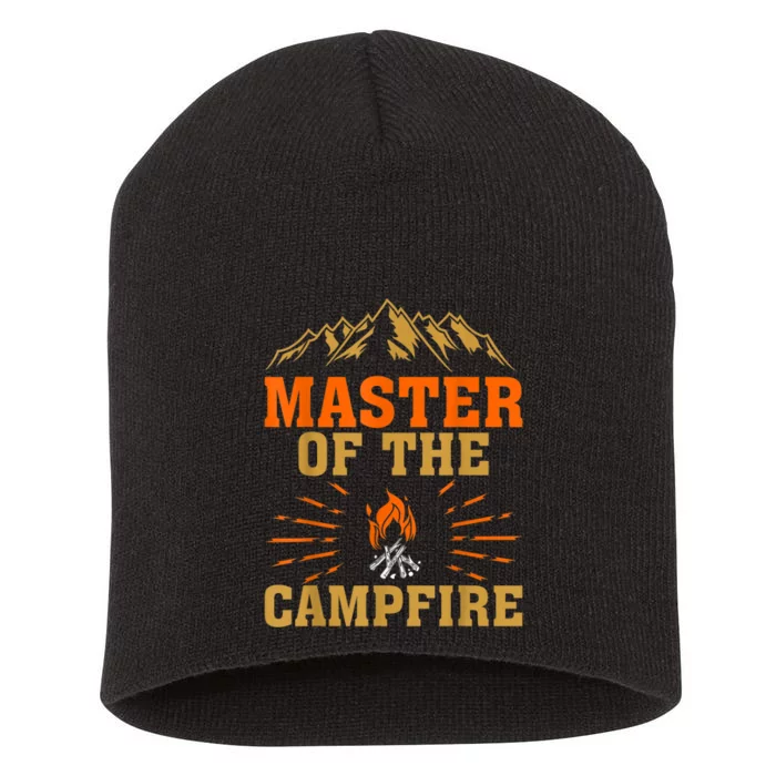 Funny Camping Master Of The Campfire Short Acrylic Beanie