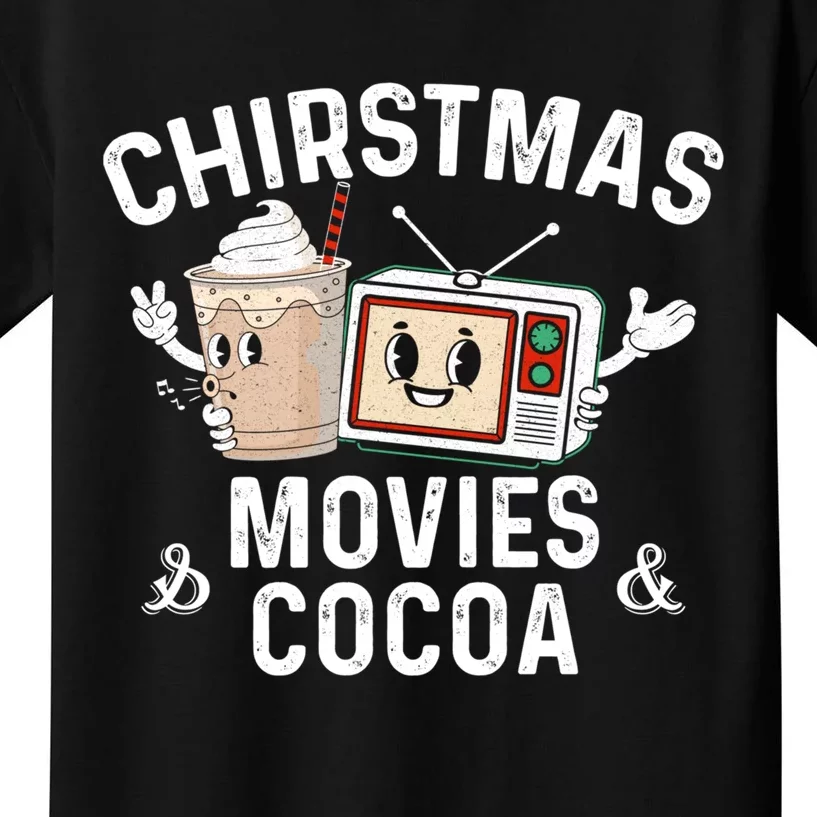 Funny Chirstmas Movies And Cocoa Sarcastic Xmas Graphic Kids T-Shirt