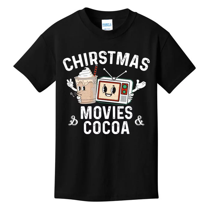 Funny Chirstmas Movies And Cocoa Sarcastic Xmas Graphic Kids T-Shirt