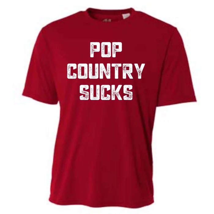 Funny Country Music Gifts Pop Country Sucks Cooling Performance Crew T-Shirt