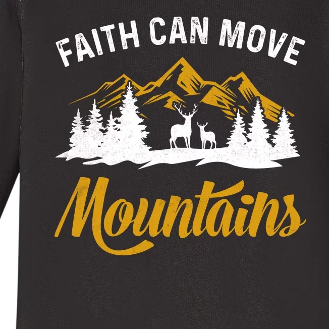 Faith Can Move Mountains Gift For Camping Baby Long Sleeve Bodysuit