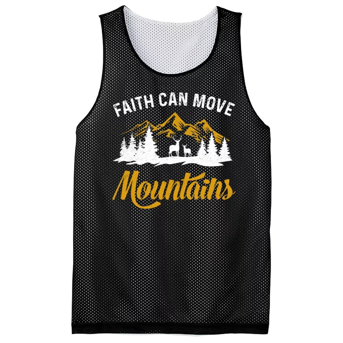 Faith Can Move Mountains Gift For Camping Mesh Reversible Basketball Jersey Tank