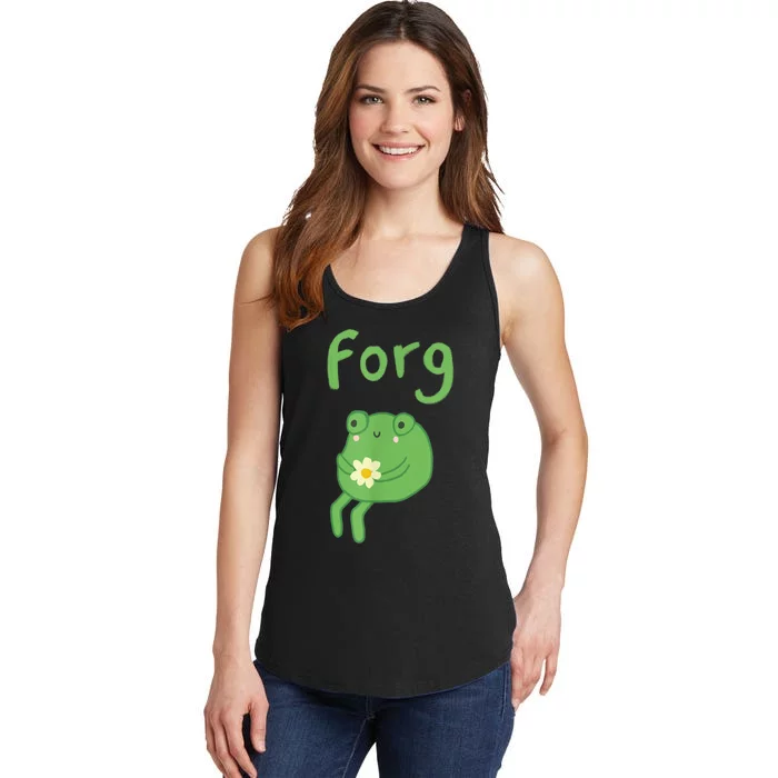 Frog Cake Meme Cute Aesthetic Forg Ladies Essential Tank