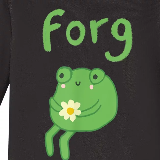 Frog Cake Meme Cute Aesthetic Forg Baby Long Sleeve Bodysuit