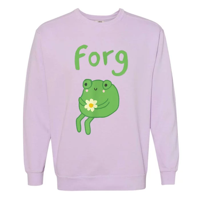 Frog Cake Meme Cute Aesthetic Forg Garment-Dyed Sweatshirt