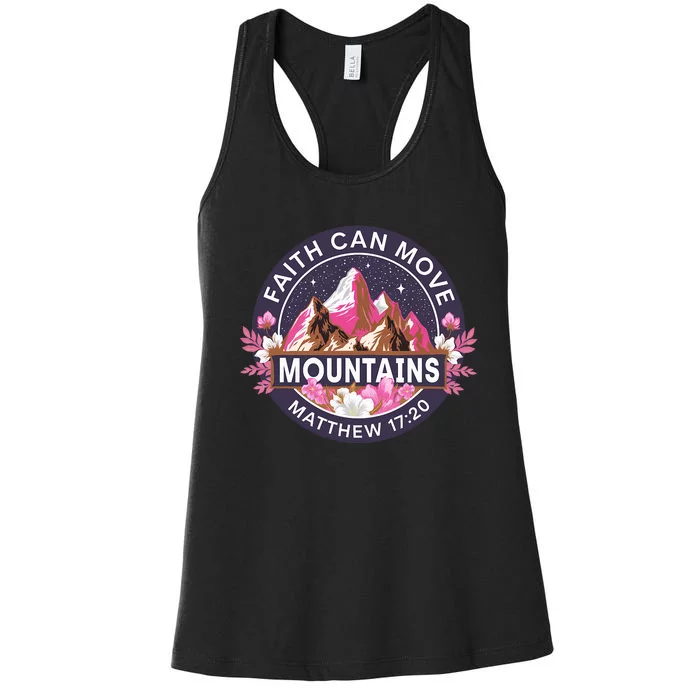 Faith Can Move Mountains Religious Christian Women's Racerback Tank