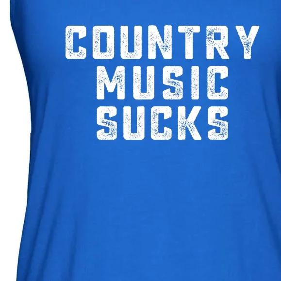 Funny Country Music Gifts Pop Country Sucks Ladies Essential Flowy Tank