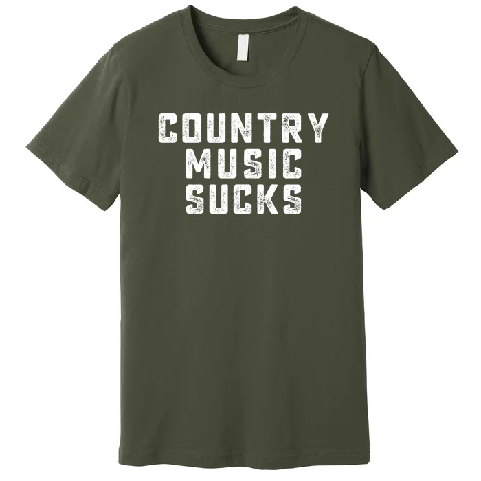 Funny Country Music Gifts Pop Country Sucks Premium T-Shirt