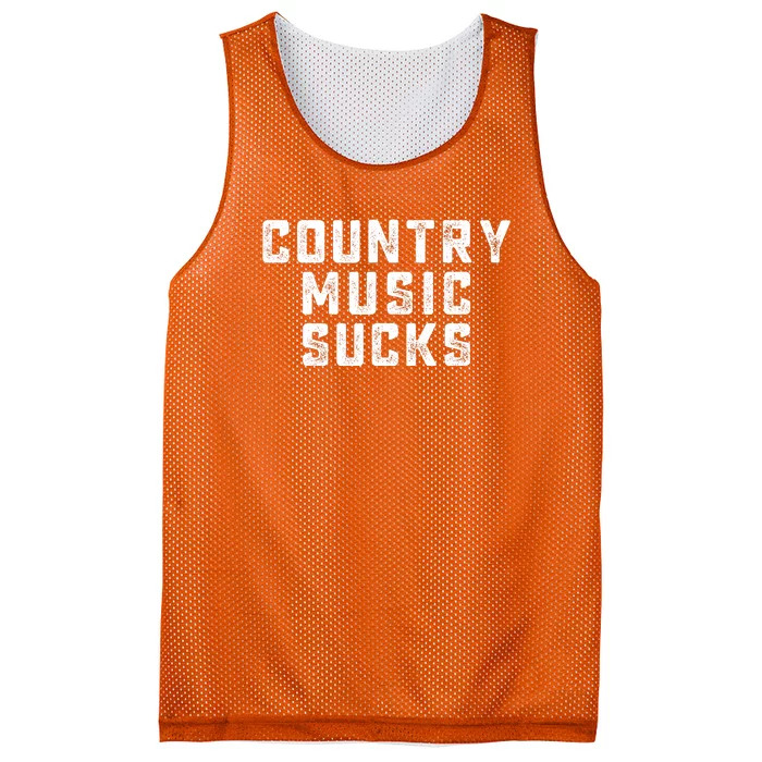 Funny Country Music Gifts Pop Country Sucks Mesh Reversible Basketball Jersey Tank