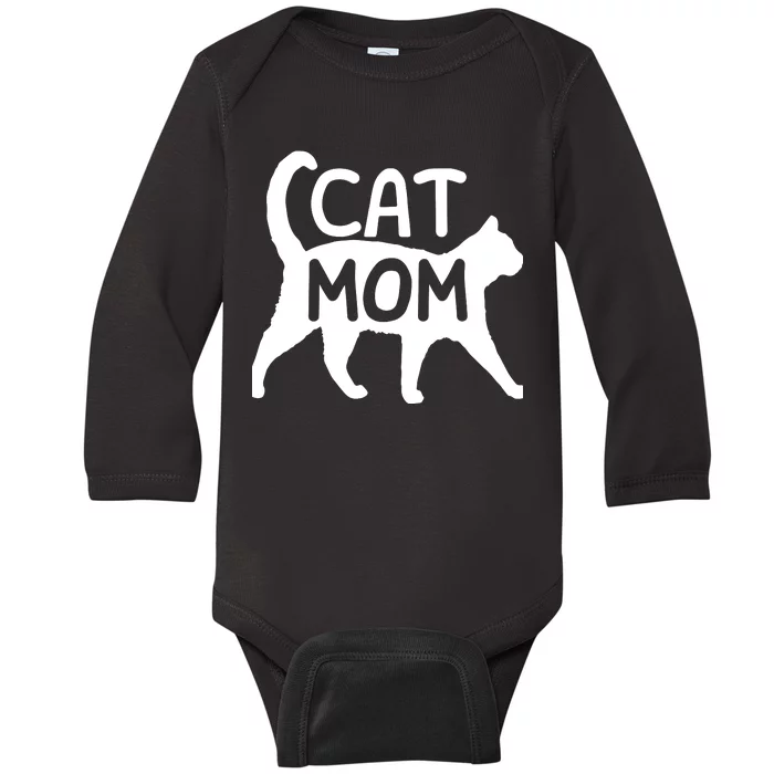 Funny Cat Mom Shirt For Women Cat Lovers Cute Mothers Day Baby Long Sleeve Bodysuit