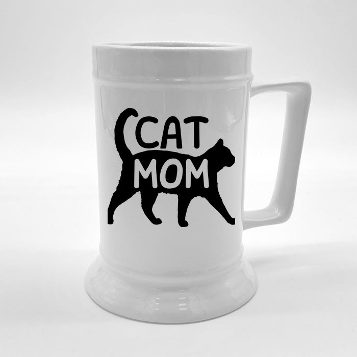 Funny Cat Mom Shirt For Women Cat Lovers Cute Mothers Day Front & Back Beer Stein