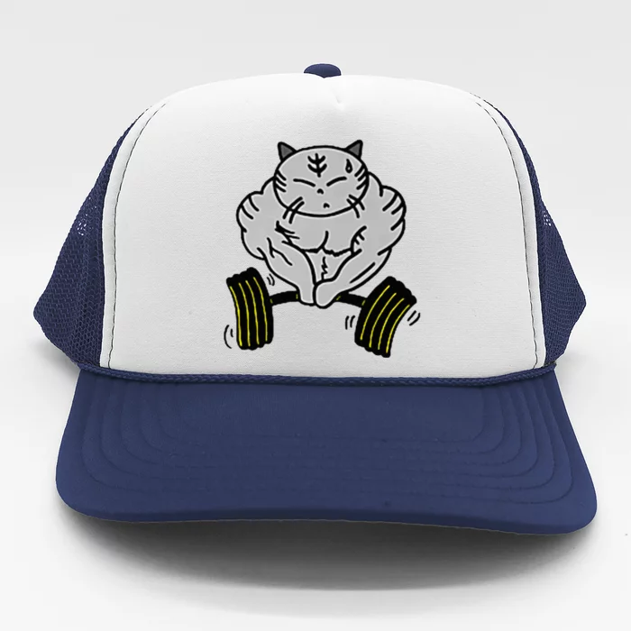 Funny Cat Muscle Trucker Hat