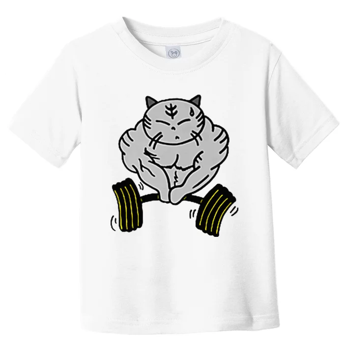 Funny Cat Muscle Toddler T-Shirt