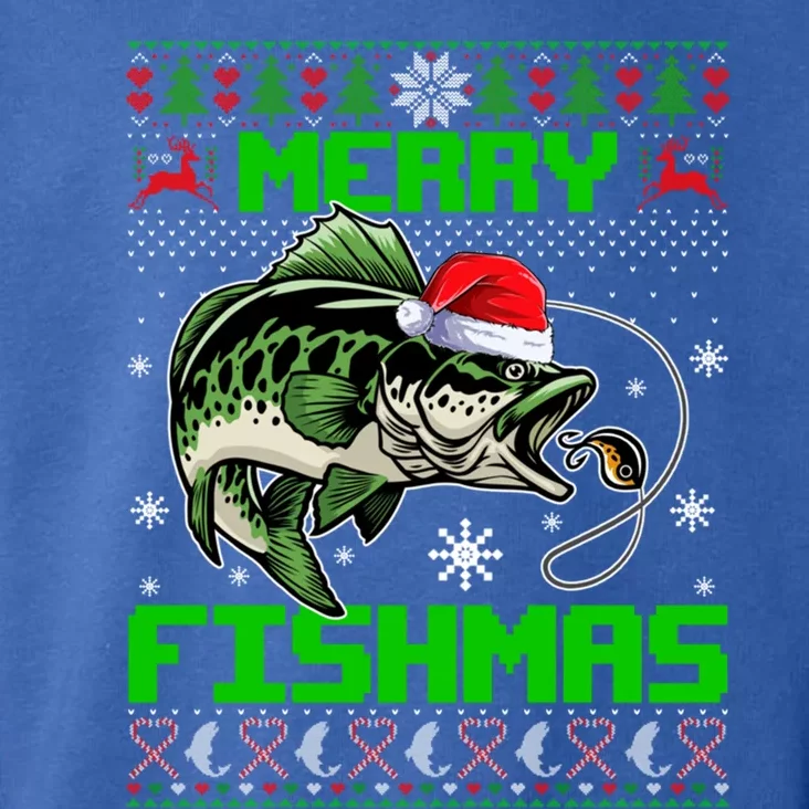 Fishing Christmas Merry Fishmas Bass Fish Ugly Xmas Sweater Cute Gift Toddler Hoodie