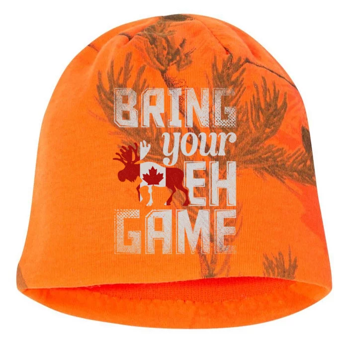 Funny Canadian Moose Maple Leaf Bring Your Eh Game Canada Funny Gift Kati - Camo Knit Beanie