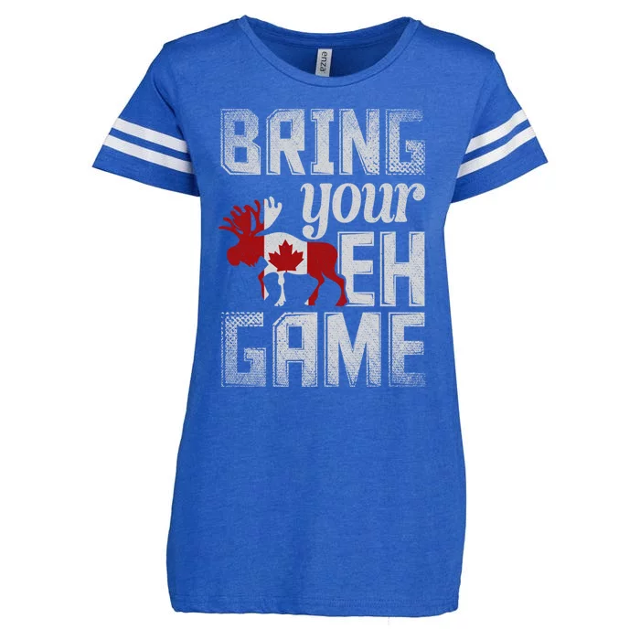 Funny Canadian Moose Maple Leaf Bring Your Eh Game Canada Funny Gift Enza Ladies Jersey Football T-Shirt