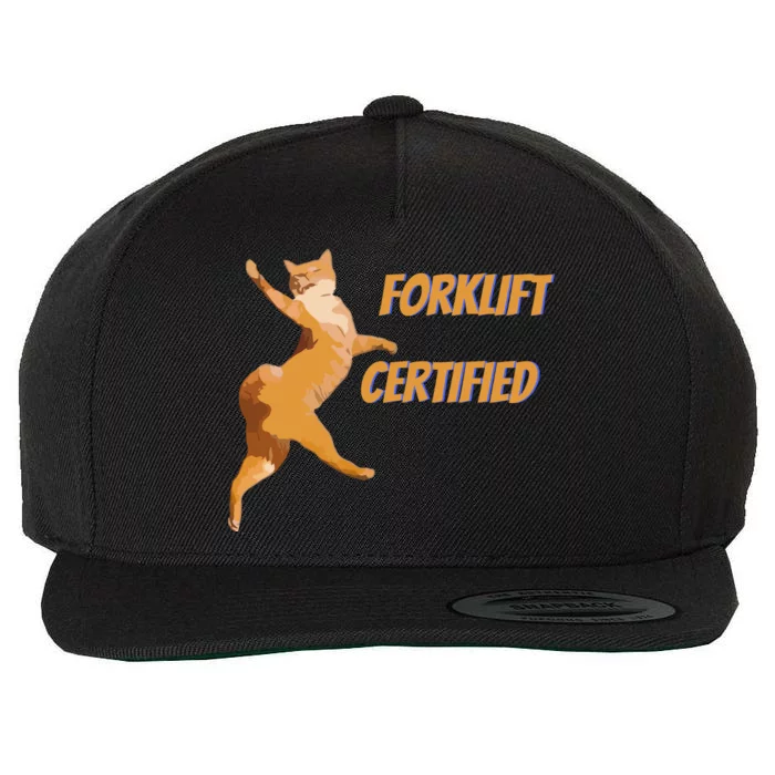 Forklift Certified Meme Funny Forklift Driver Forklift Operator Funny Meme Wool Snapback Cap