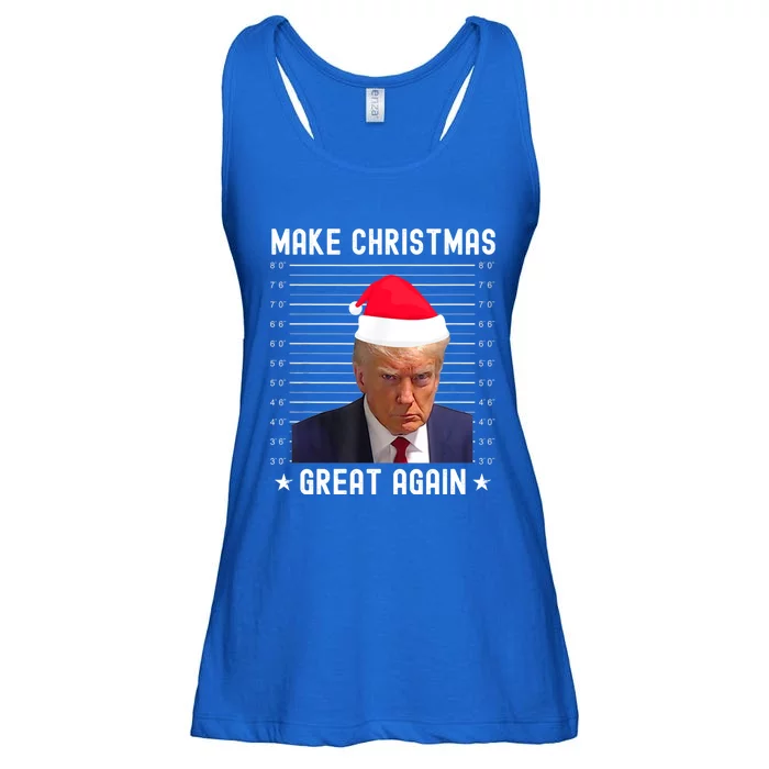 Funny Christmas Make Christmas Great Again Trump Mug Shot Gift Ladies Essential Flowy Tank