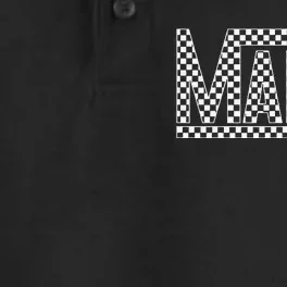 Funny Checkered Mama Black White Gift Dry Zone Grid Performance Polo