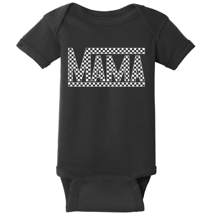 Funny Checkered Mama Black White Gift Baby Bodysuit