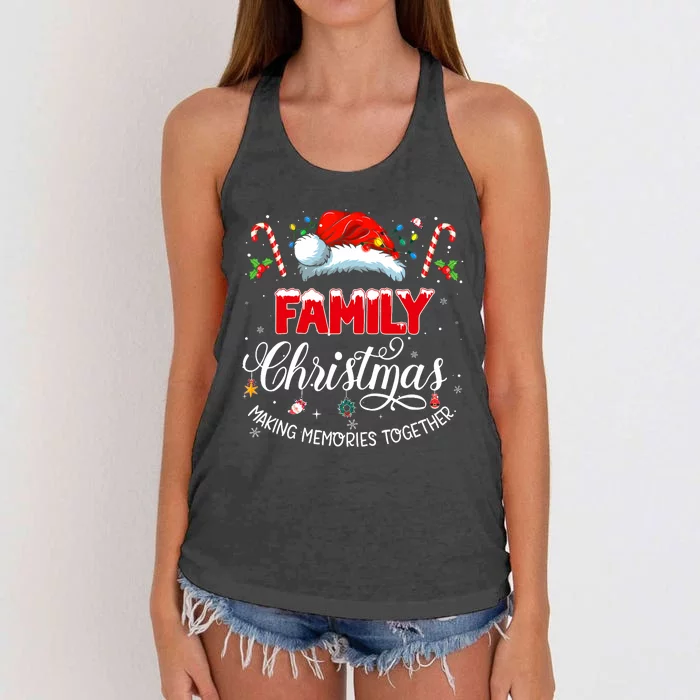 Family Christmas Making Memories Together Matching Women's Knotted Racerback Tank