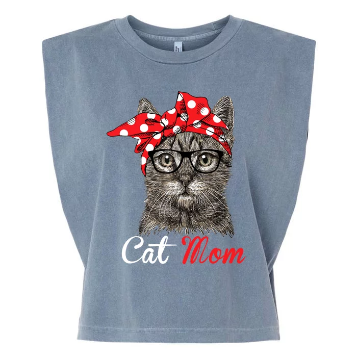 Funny Cat Mom For Cat LoversMothers Day Gift Garment-Dyed Women's Muscle Tee