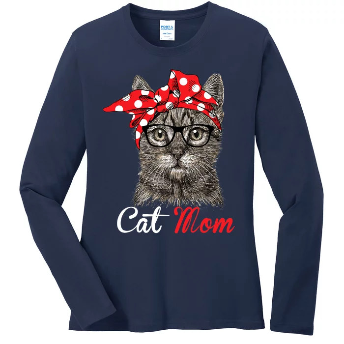 Funny Cat Mom For Cat LoversMothers Day Gift Ladies Long Sleeve Shirt