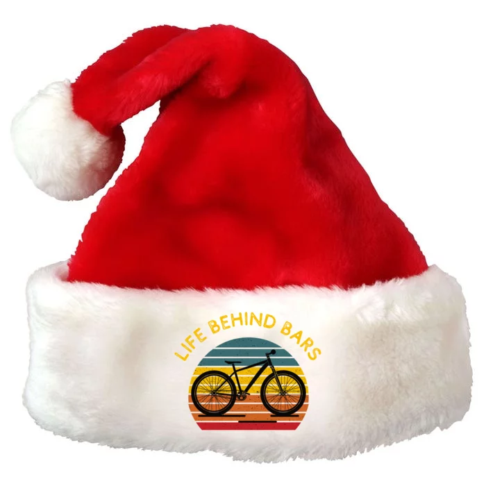 Funny Cycling Mountain Bike Downhill Biking Life Behind Bars Gift Premium Christmas Santa Hat