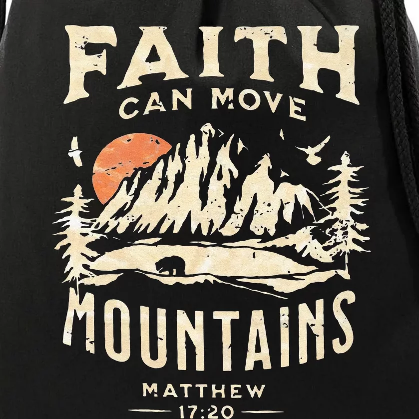 Faith Can Move Mountains Religious Bible Christian Jesus Drawstring Bag