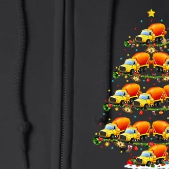 Funny Cement Mixer Christmas Tree Lights Cement Mixer Xmas Full Zip Hoodie