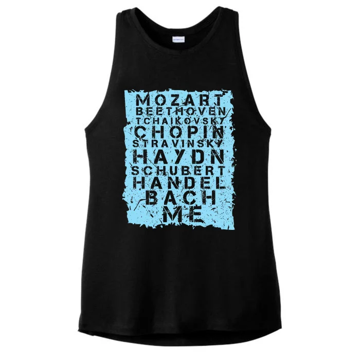 Famous Classical Music Composer Gift Musician Mozart Ladies Tri-Blend Wicking Tank