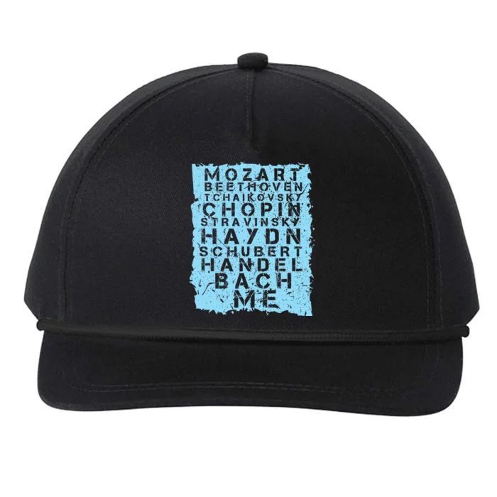 Famous Classical Music Composer Gift Musician Mozart Snapback Five-Panel Rope Hat