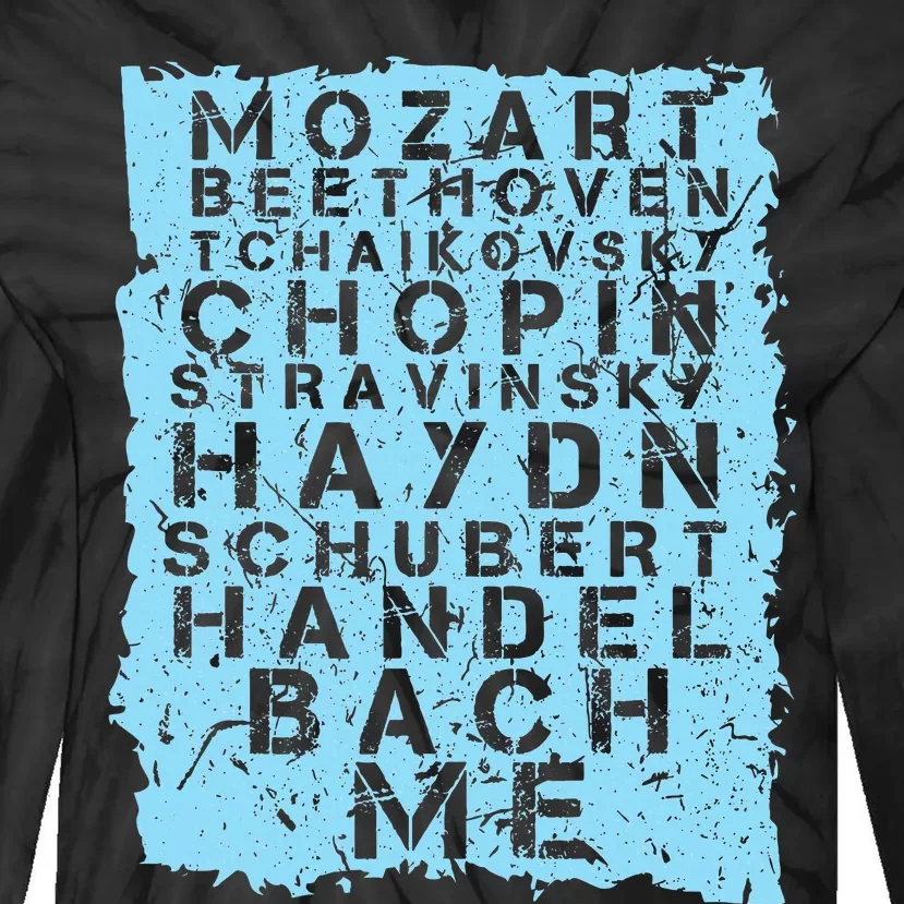 Famous Classical Music Composer Gift Musician Mozart Tie-Dye Long Sleeve Shirt