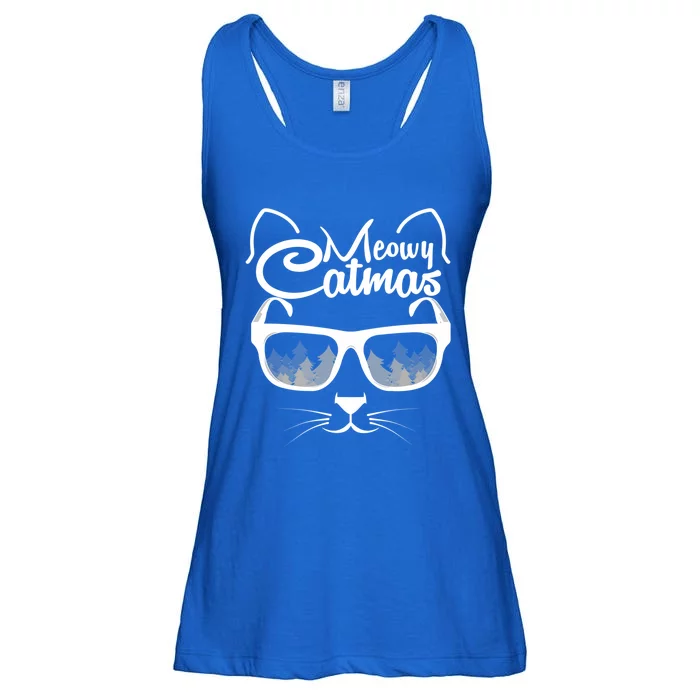 Funny Christmas Meowy Catmas Gift Ladies Essential Flowy Tank