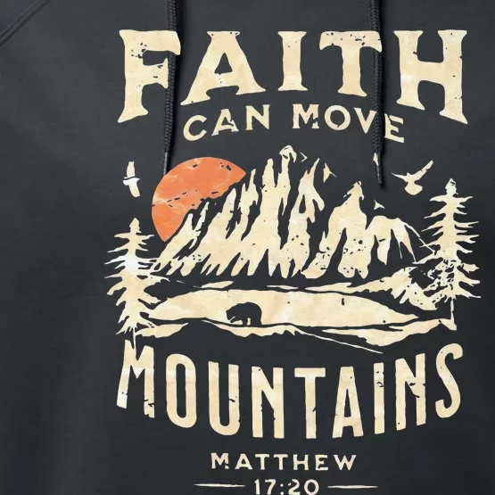 Faith Can Move Mountains Religious Bible Christian Jesus Performance Fleece Hoodie