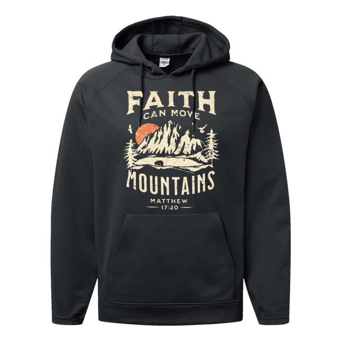 Faith Can Move Mountains Religious Bible Christian Jesus Performance Fleece Hoodie