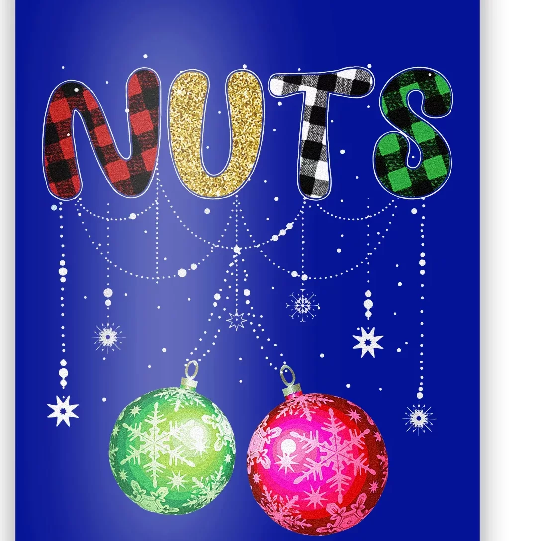 Funny Christmas Matching Couples Chest Nuts Ornaments Cute Poster