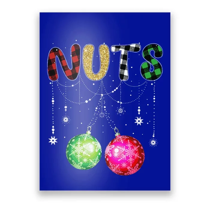 Funny Christmas Matching Couples Chest Nuts Ornaments Cute Poster