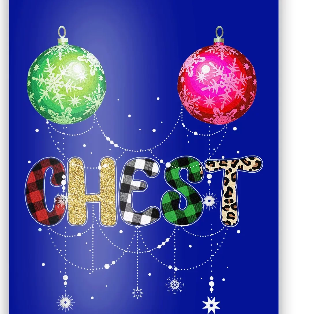 Funny Christmas Matching Couples Chest Nuts Ornaments Gift Poster